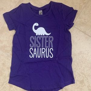 Purple Sister Saurus Dinosaur lover shirt - NWOT